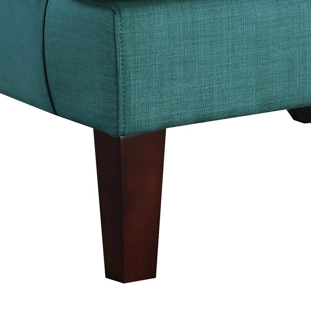 Heirloom Teal High-Back Accent Chair with Studded Trim