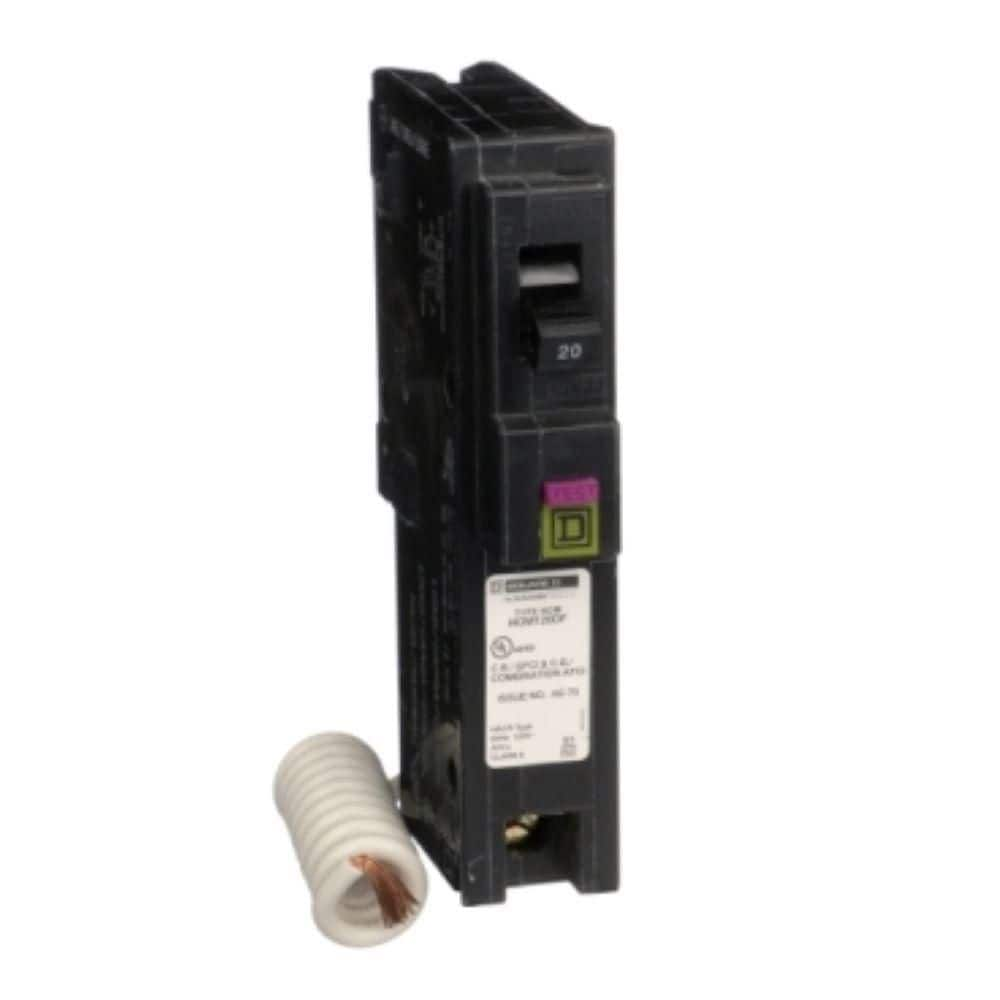 Square D Homeline 20 Amp Single-Pole Dual Function (CAFCI and GFCI ...