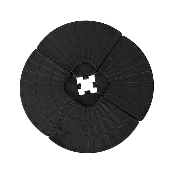 OGETFUUR 4-Piece Detachable Square Patio Umbrella Base Weight Plates in Black