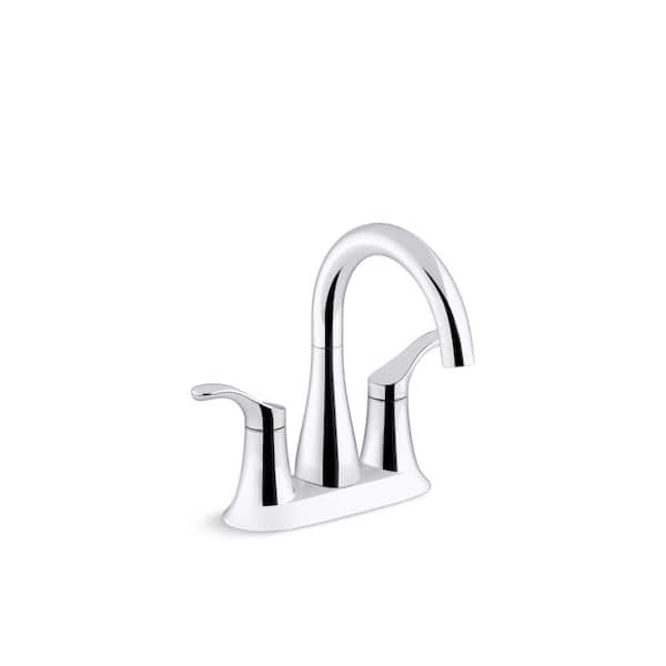 KOHLER Simplice Double-Handle 1.2 GPM 4 in. Centerset Bathroom Sink Faucet in Polished Chrome