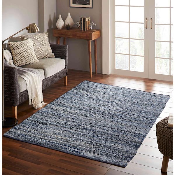 Chesapeake Merchandising Chindi Denim 5 ft. x 7 ft. Indoor Area