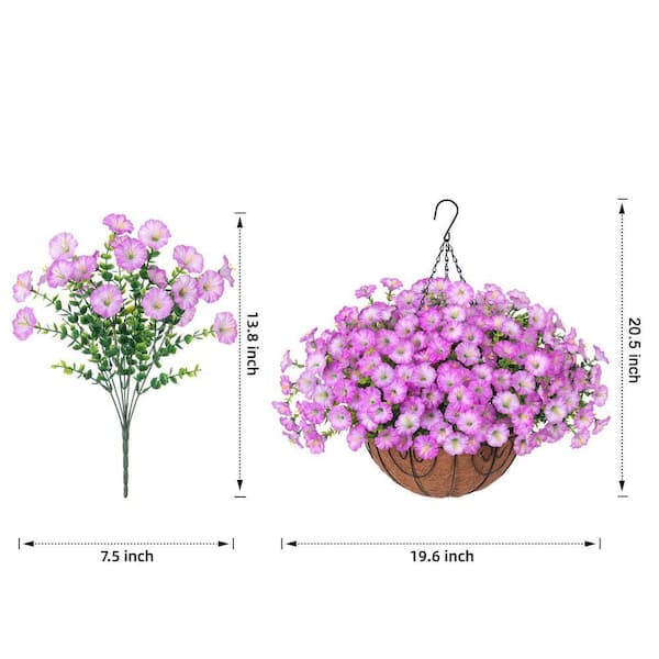 20.5 in. Purple Outdoor Artificial Flower UV Resistant Hanging