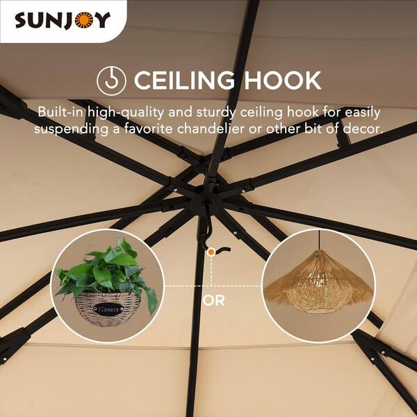 Sunjoy Harlem 11 ft. x 13 ft. Steel Frame Octagon 2-Tier