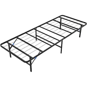 Black Steel Frame Twin Foldable Platform Bed