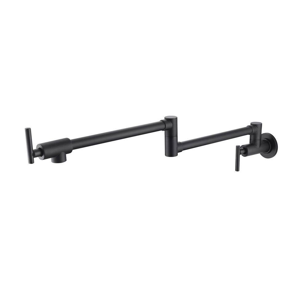 Wall-Mount Kitchen Pot Filler Faucet with 2 Handles, Swivel Spout, Easy-Clean Nozzles in Matte Black price history on PriceWatchPro