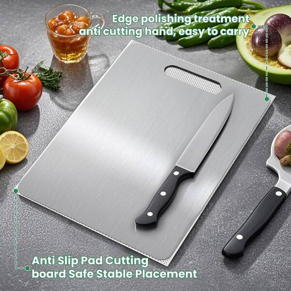 Numhew 2 Pack 15 in. x 11 in. 100% Pure Titanium Cutting Board