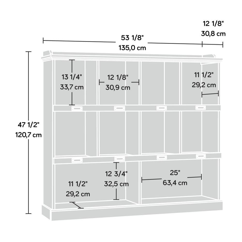 Barrister Lane 60'' Salt Oak Adjustable Cubby Bookcase with Metal Hardware