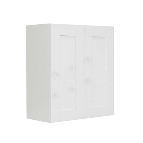 LIFEART CABINETRY Anchester Assembled 12x36x12 in. 1 Door Wall Cabinet with 2 Shelves in Classic White