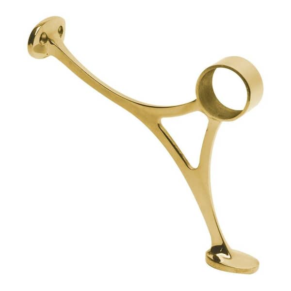 Unbranded Polished Brass Combination Bar Foot Rail Bracket for 1-1/2 in. Outside Diameter Tubing