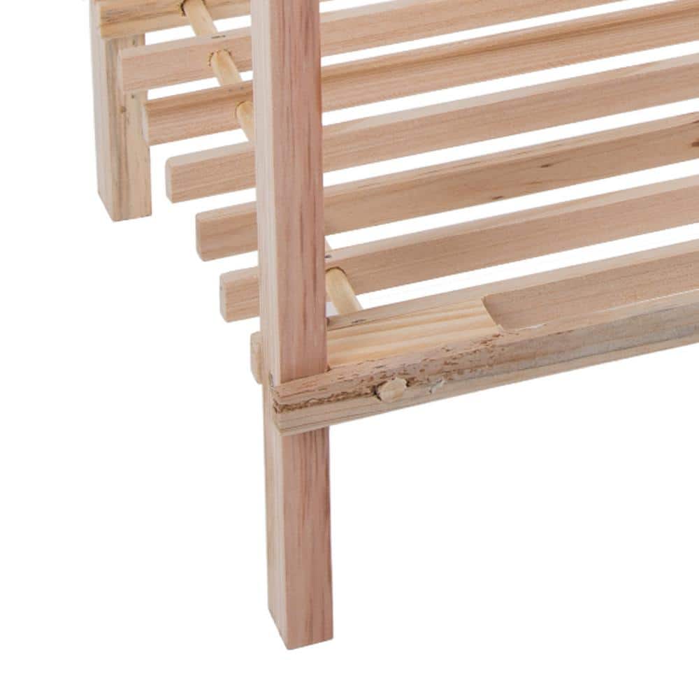 Light Oak 3-Tier Wooden Shoe Storage Rack
