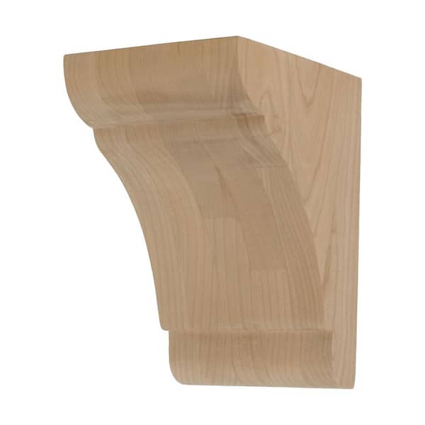 5 in. x 8 in. x 6 in. Unfinish North American Alder Wood Traditional Plain Corbel