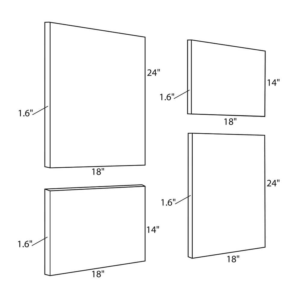 Black and White Abstract Canvas Art Set with Polystyrene Frame