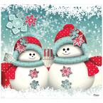 7 ft. x 8 ft. Christmas Snowmen and Gifts Holiday Garage Door Decor Mural for Single Car Garage