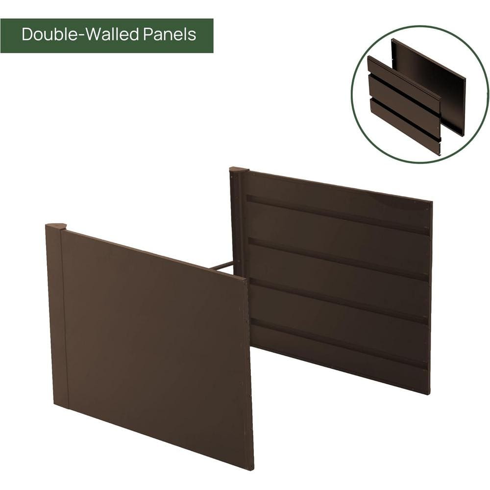 Umber Brown Extra Tall Modern Metal Outdoor Planter Box 27"x83"x32"