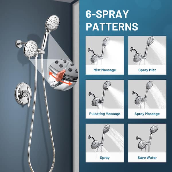 Buy Chrome Shower Head system with Shower Massage