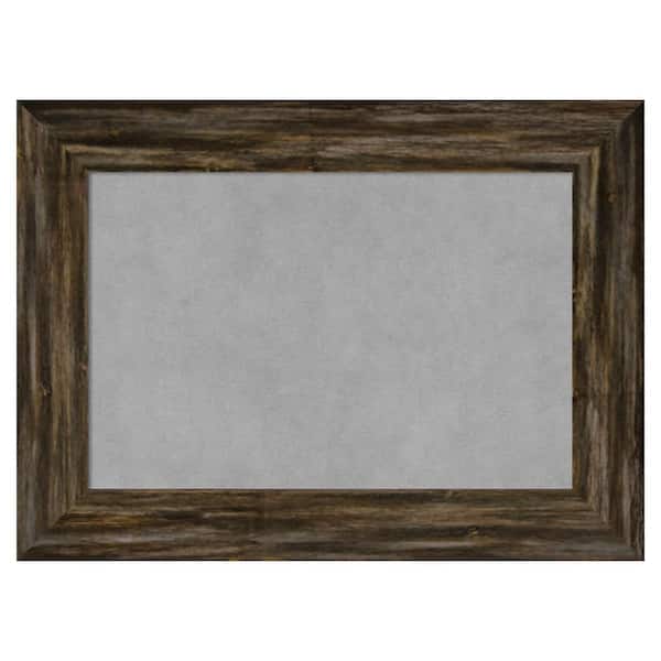 Amanti Art Fencepost Brown Narrow 23 in. x 17 in. Framed Magnetic Board