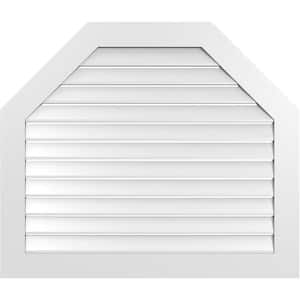 42 in. x 36 in. Octagonal Top Surface Mount PVC Gable Vent: Functional with Standard Frame
