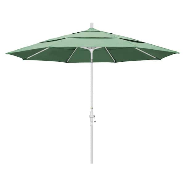California Umbrella 11 ft. Aluminum Collar Tilt Double Vented Patio Umbrella in Spa Pacifica