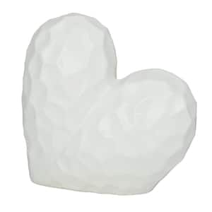 White Porcelain Dimensional Angled Origami Inspired Heart Sculpture