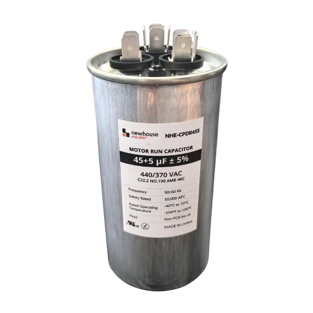 Dual Run Capacitor 45/5 MFD 440/370 VAC for Air Conditioner and Heat Pump Systems, Round, Metal price history on PriceWatchPro