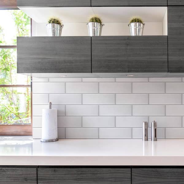Santorini Loft Blanco 4 in. x 11-7/8 in. Ceramic Wall Tile (11.56 sq. ft./Case)