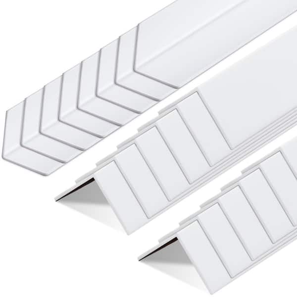 2.375 in. x 4 ft. Plastic White Wall Corner Protector Guards for Drywall Walls Avoid Scratching (20-Pack)
