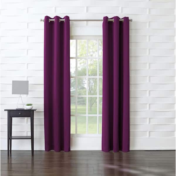 Sun Zero Semi-Opaque Tovi Magenta Room Darkening Curtain Panel - 40 in. W x 63 in. L