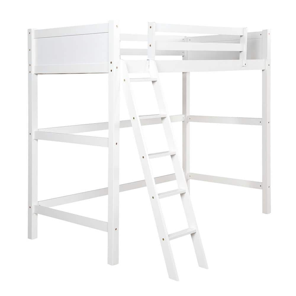 Ghouse White Solid Wood Twin Size Loft Bed Hfwf191903aak - The Home Depot