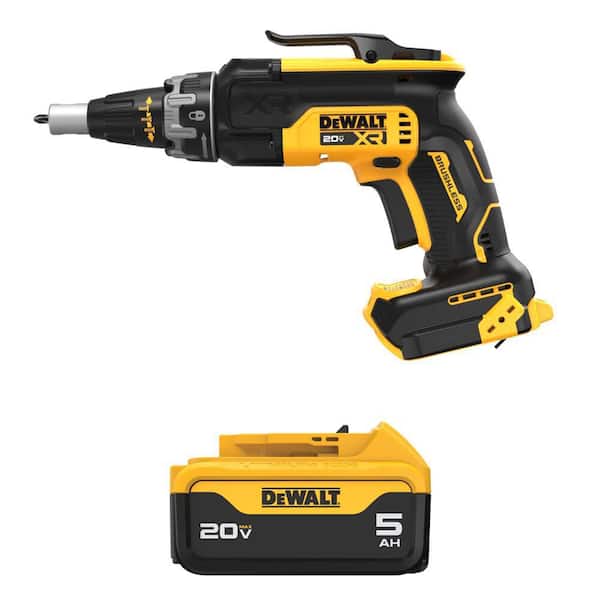 20V MAX XR Lithium-Ion Cordless Brushless Screw Gun with 20V MAX Premium 5. 0Ah Battery Pack