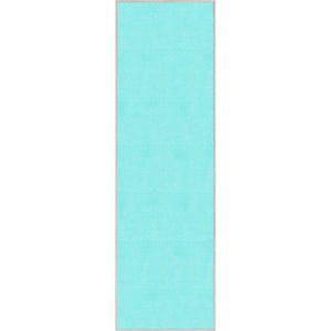 Turquoise 2 ft. 3 in. x 7 ft. 3 in. Runner Flat-Weave Plain Solid Modern Area Rug