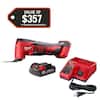 Milwaukee M18 18V Lithium-Ion Cordless Oscillating Multi-Tool Kit with one 2.0 Ah Battery & Charger 2626-21