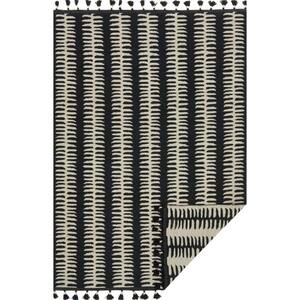 Kahelo Black/Grey 7 ft. 9 in. x 9 ft. 9 in. Striped 100% Polyester Area Rug