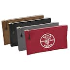 Klein Tools Zipper Bags, Canvas Tool Pouches Brown/Black/Gray/Red