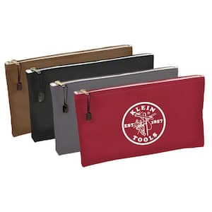 12-1/2 in. Multi-Color Zipper Bags-Canvas (4-Pack)