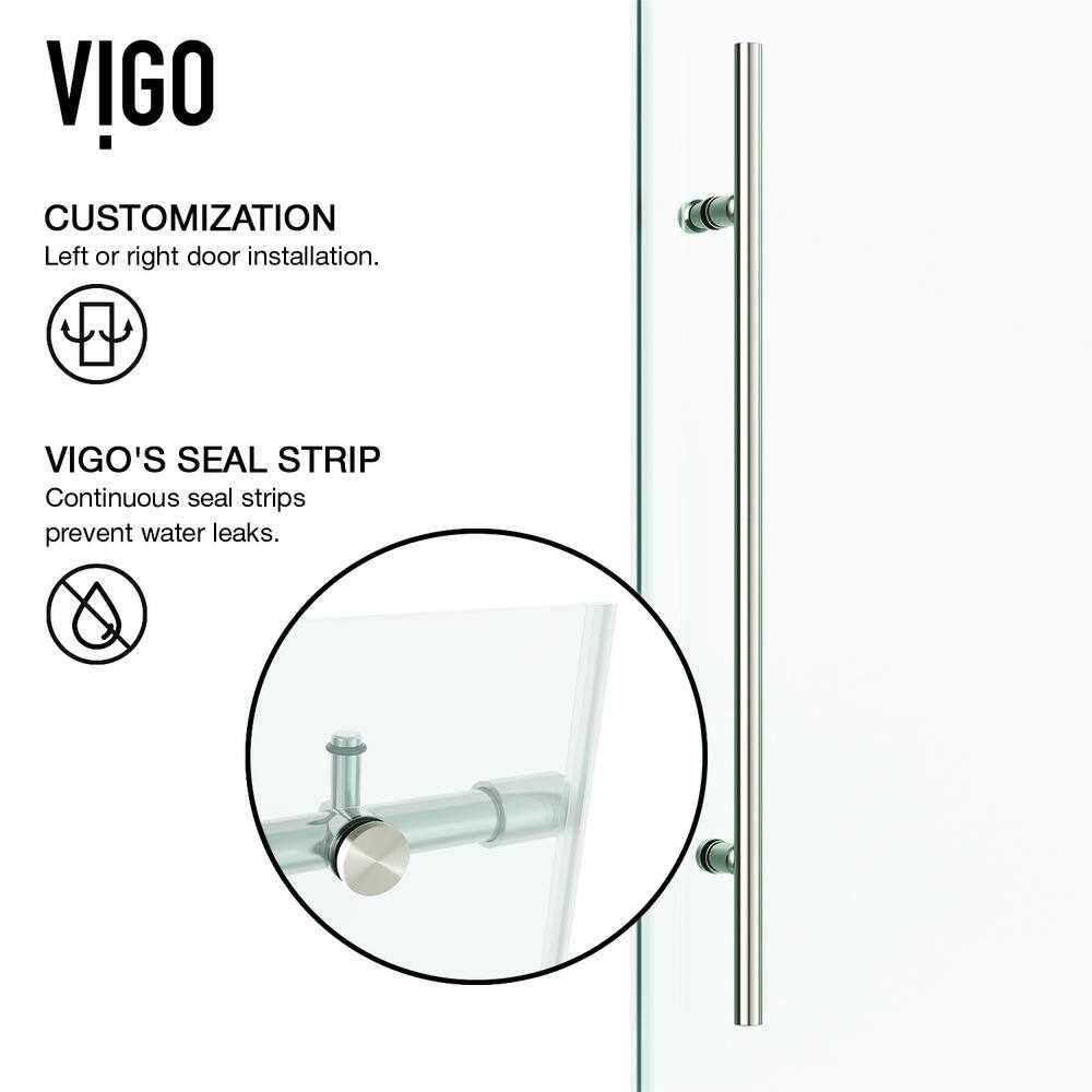 Elan E-Class 44-48" Frameless Sliding Shower Door with Clear Glass