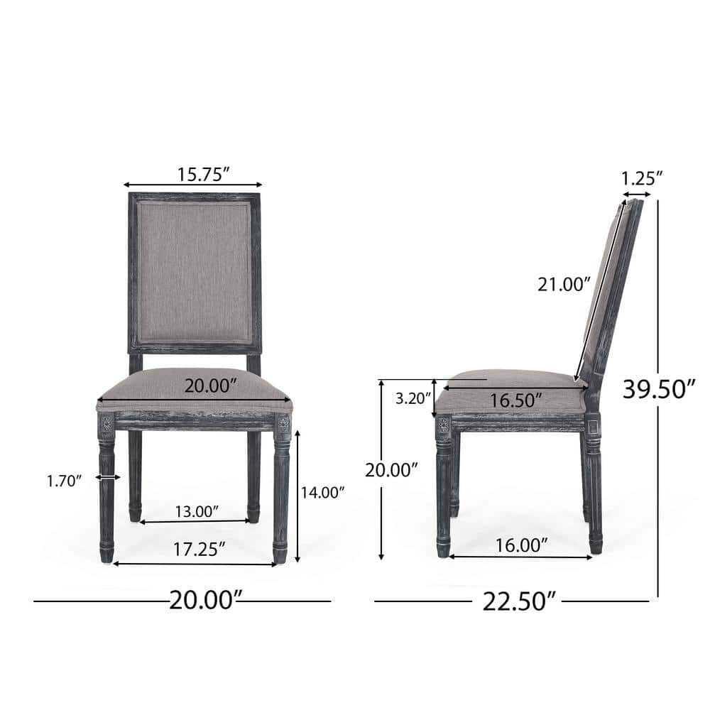 Robin Gray Upholstered Rubberwood Dining Side Chair Set