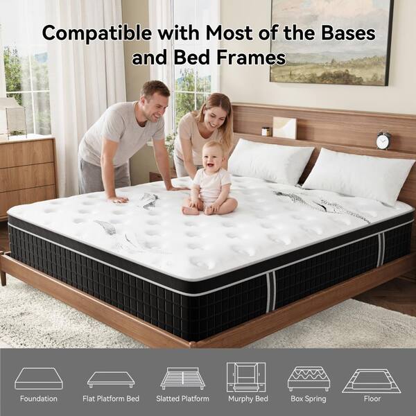 Crystli Queen Medium Memory Foam 12 in. Hybrid Mattress Bed-in-a