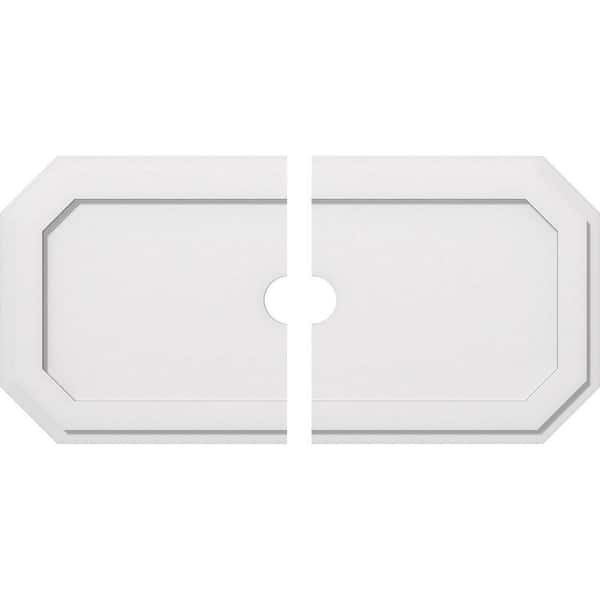 Ekena Millwork 36 in. W x 18 in. H x 3 in. ID x 1 in. P Emerald Architectural Grade PVC Contemporary Ceiling Medallion (2-Piece)