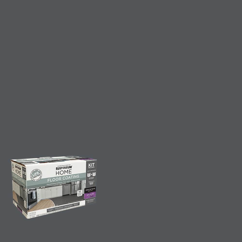 Rust-Oleum Home 1 qt. Charcoal Gray Interior Floor Base Semi-Gloss Clear  Coating Kit 363710 - The Home Depot