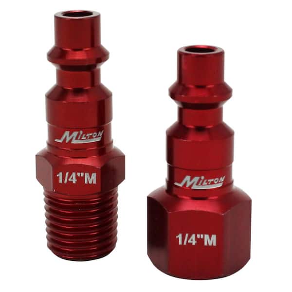 3-Piece M-Style, Red Milton S303MKIT ColorFit Coupler & Plug Kit - - 1/4" NPT 