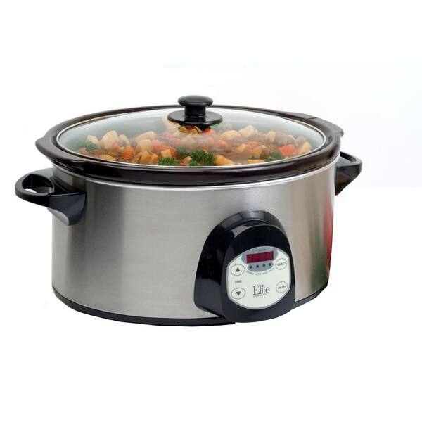 Elite 6 qt. Stainless Steel Digital Slow Cooker-DISCONTINUED