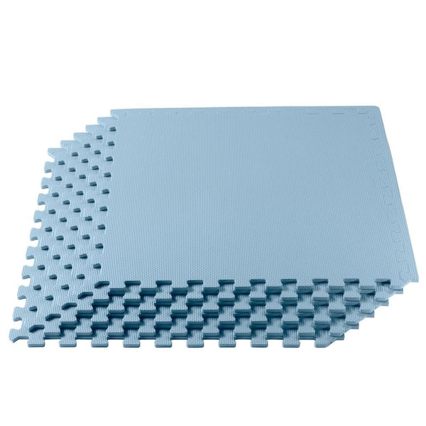 Sky Blue 24 in. W x 24 in. L x 3/8 in.Thick Multipurpose EVA Foam Exercise/Gym Tiles (4 Tiles/Pack) (16 sq. ft.)