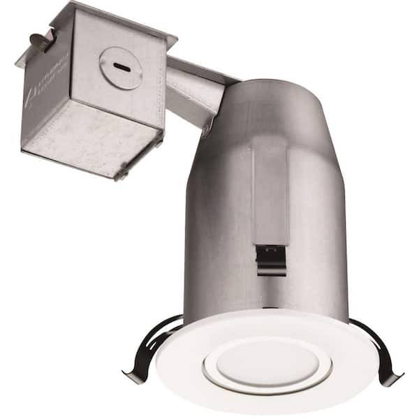 Lithonia Lighting 3 in. Matte White Recessed LED Gimbal Lighting Kit