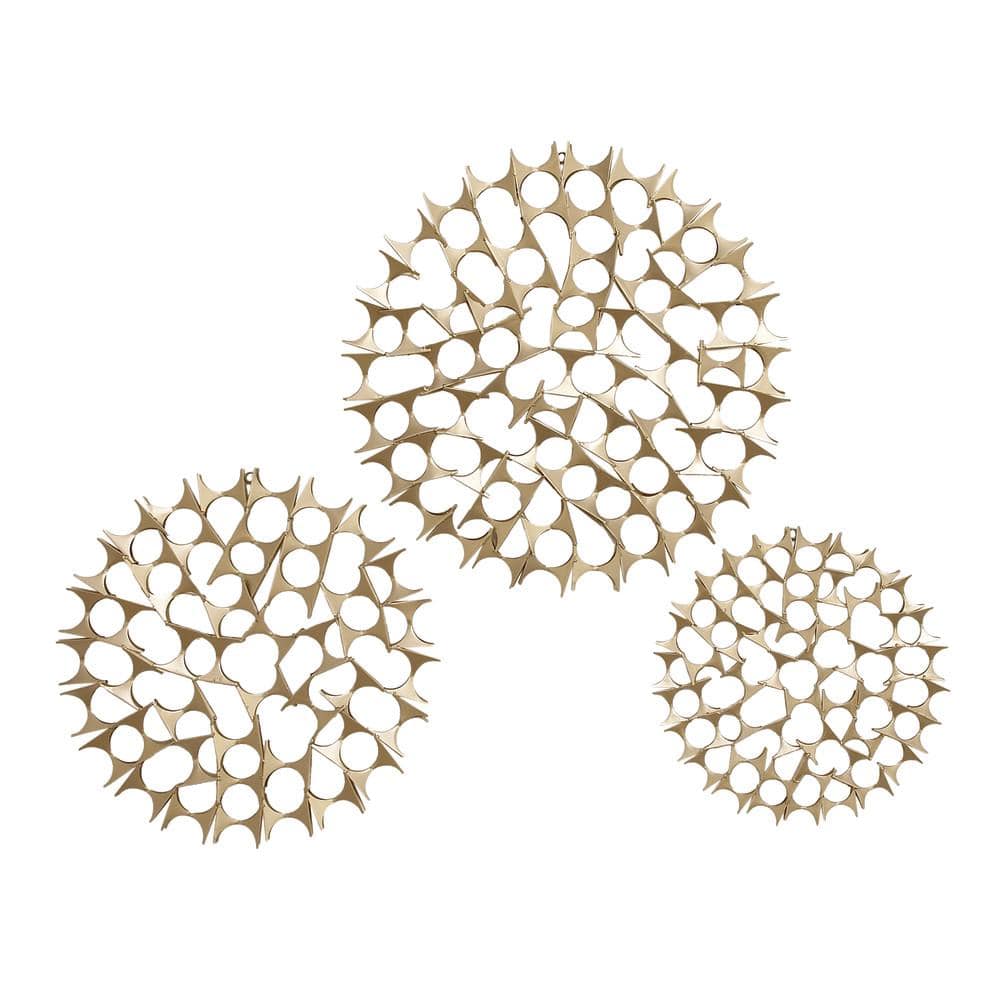 Gold Metal Winter Wall Sculpture Set, 23"