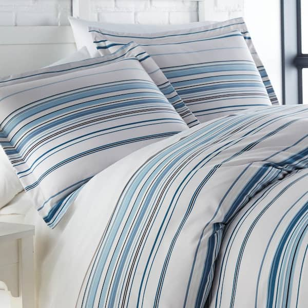 Southshore Fine Linens Coastal Stripe 3-Piece Blue Stripe