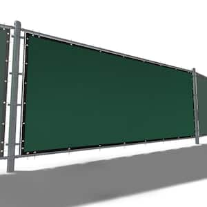 94 in. x 50 ft. Green Mesh Fabric Privacy Fence Screen with Perimeter Stitched Edges and Grommets, Zip Ties Included