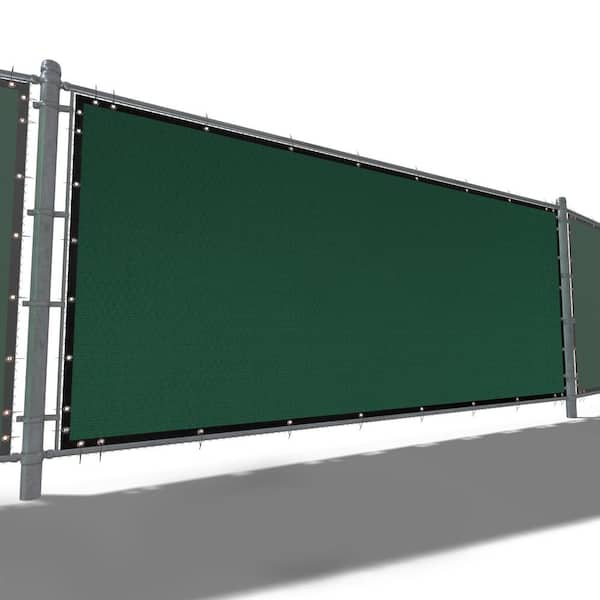 70 in. x 10 ft. Green Mesh Fabric Privacy Fence Screen with Perimeter Stitched Edges and Grommets, Zip Ties Included