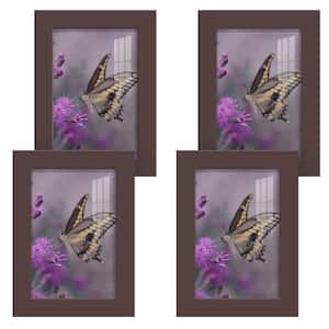 Modern 5 in. x 7 in. Brown Picture Frame (Set of 4)