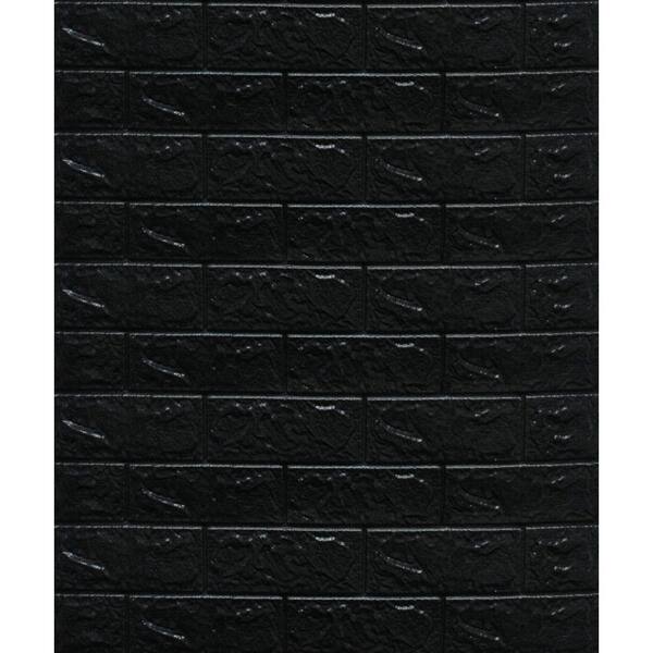 Dundee Deco Falkirk Markinch 1/4 in. x 27.6 in. x 30.3 in. Black PE Foam Peel and Stick 3D Decorative Wall Panel (5-Pack)