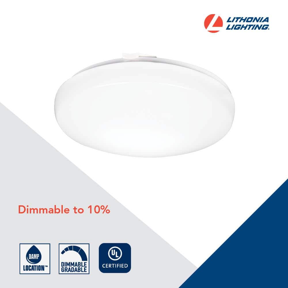 White 11-Inch Round LED Flush Mount Light